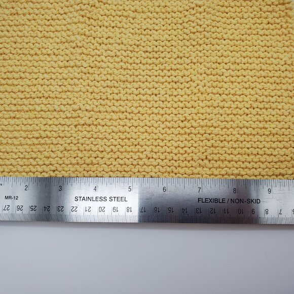 Knit Dish Rags Wash Rags Cotton/Polyester Blend Set of 4 Yellow 10" x 7" - Picture 3 of 4